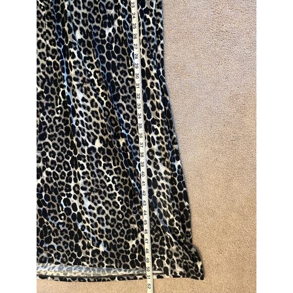 Express Leopard Print Knit Halter Maxi Dress Size S Gray Black Stretch Vacation - Picture 9 of 9